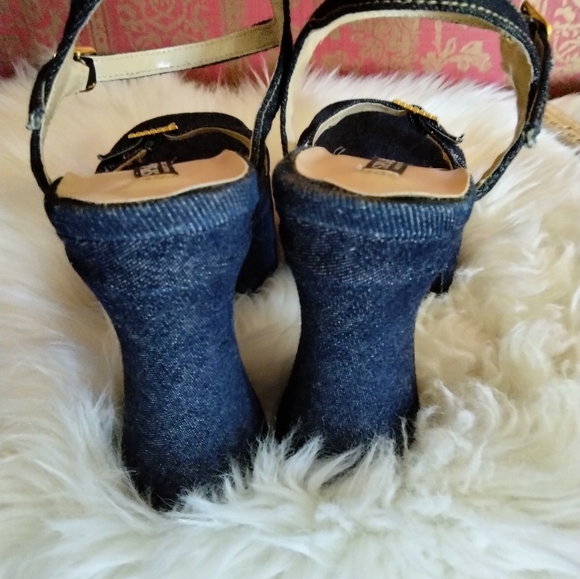 Splash Retro Style denim platform sandals - Picture 6 of 14
